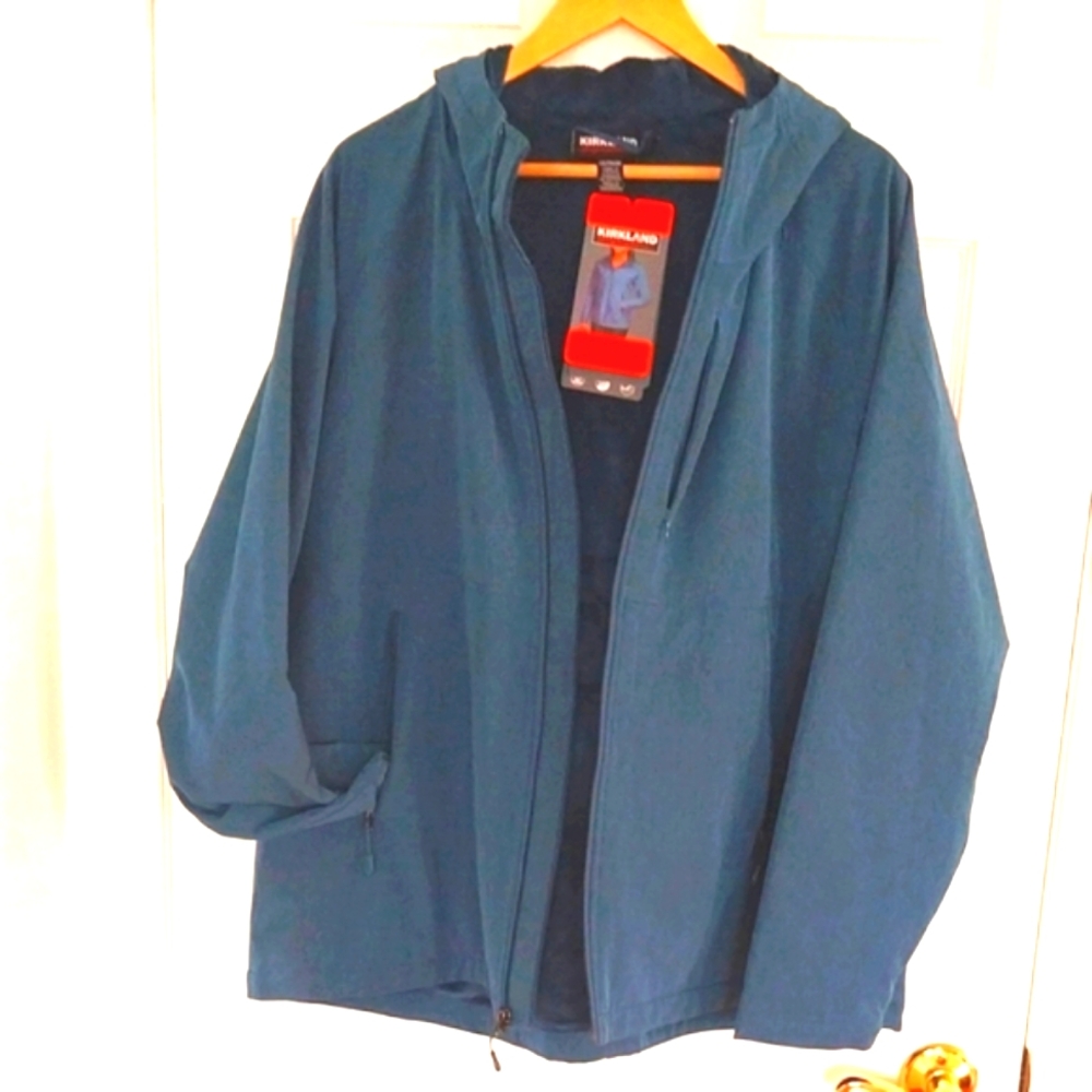 Kirkland Signature womans Teal Hooded Jacket